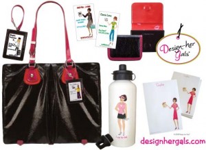 Design-her Gals Products-Tote-Business Cards-Business Card Holder-Stainless Steel Water Bottle-Luggage Tag