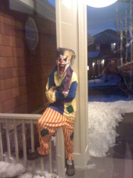 Watch out for the scary clown sneaking up on you