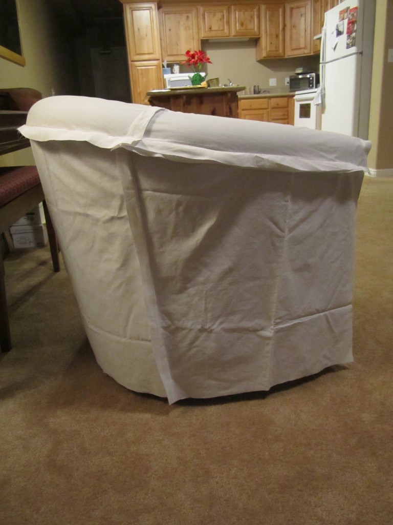 30″ high at center”; straight sides at 13” – more if the chair 