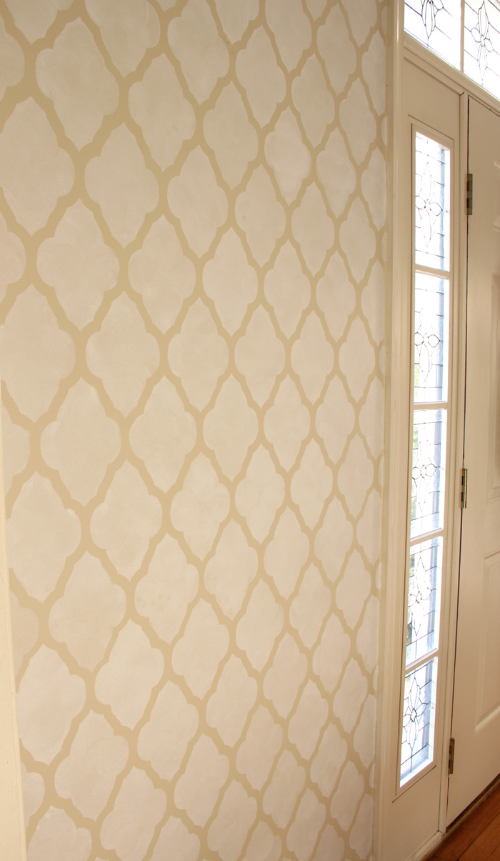 Stenciled wall after