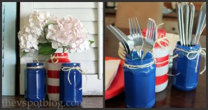 red, white, blue, decor, 4th of July, patriotic, vase