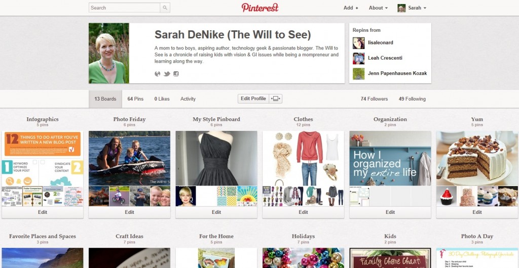 Pinterest Brand page