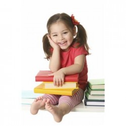 Young girl with books