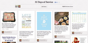 31 Days of Service Pinterest board screenshot