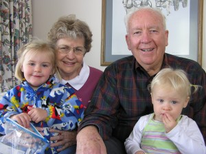 Grandma and grandpa with grandchildren