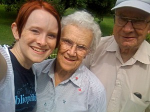 snapshot with Grandma and Grandpa