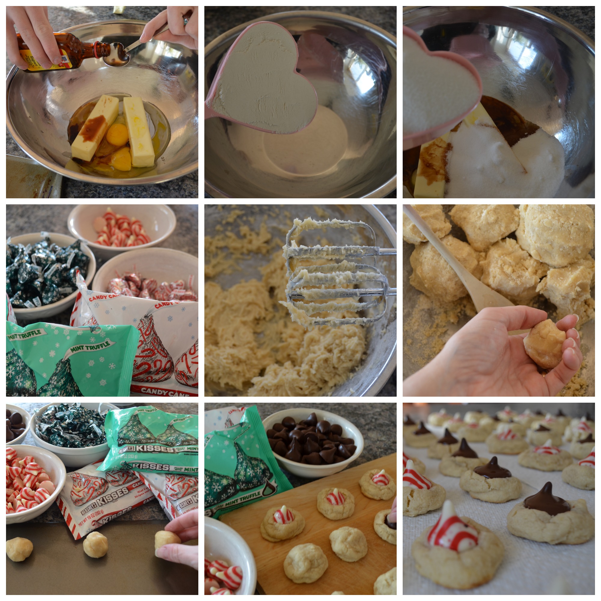 HERSHEY'S KISSES Candy Cane Blossom Cookies Mom it ForwardMom it Forward