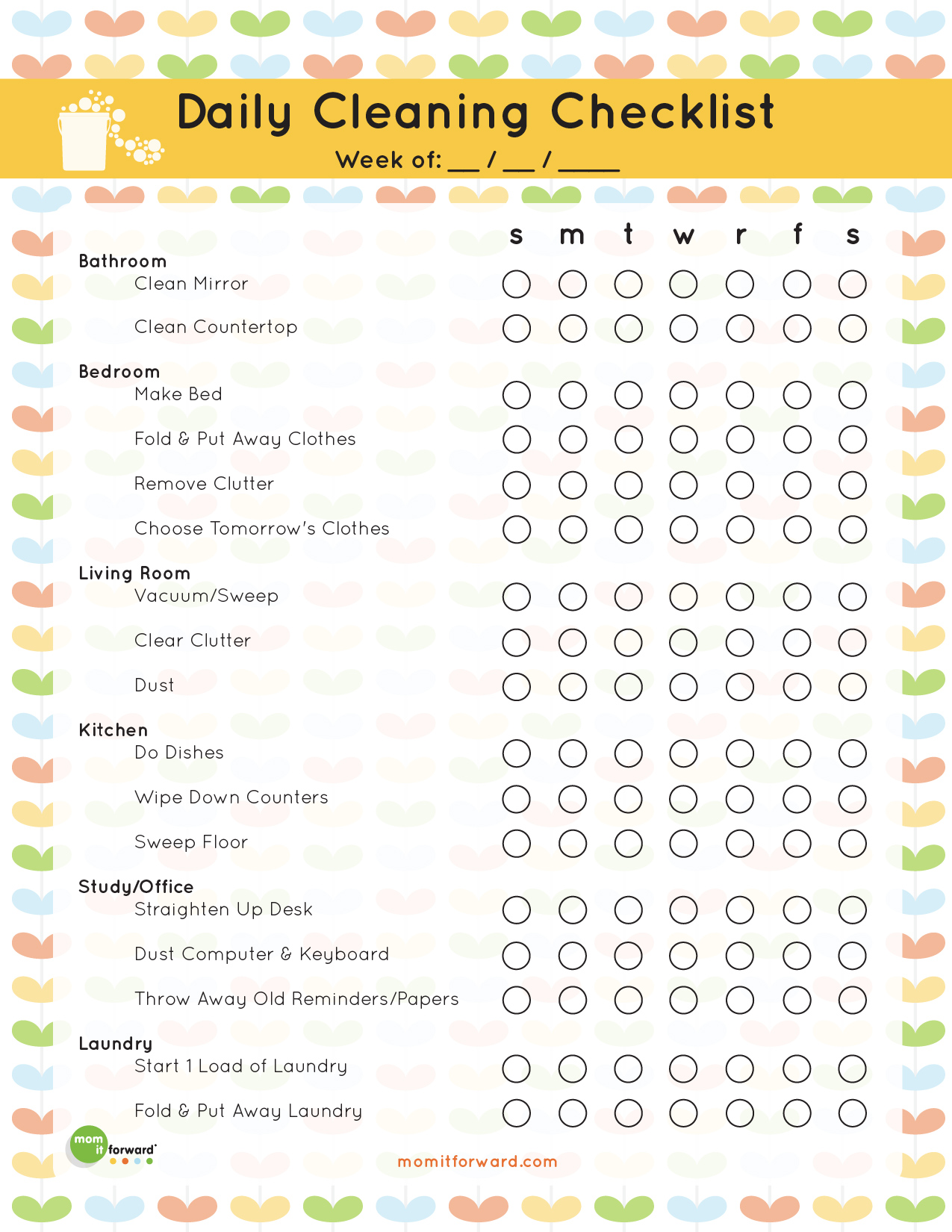 daily schedule checklist template printable free