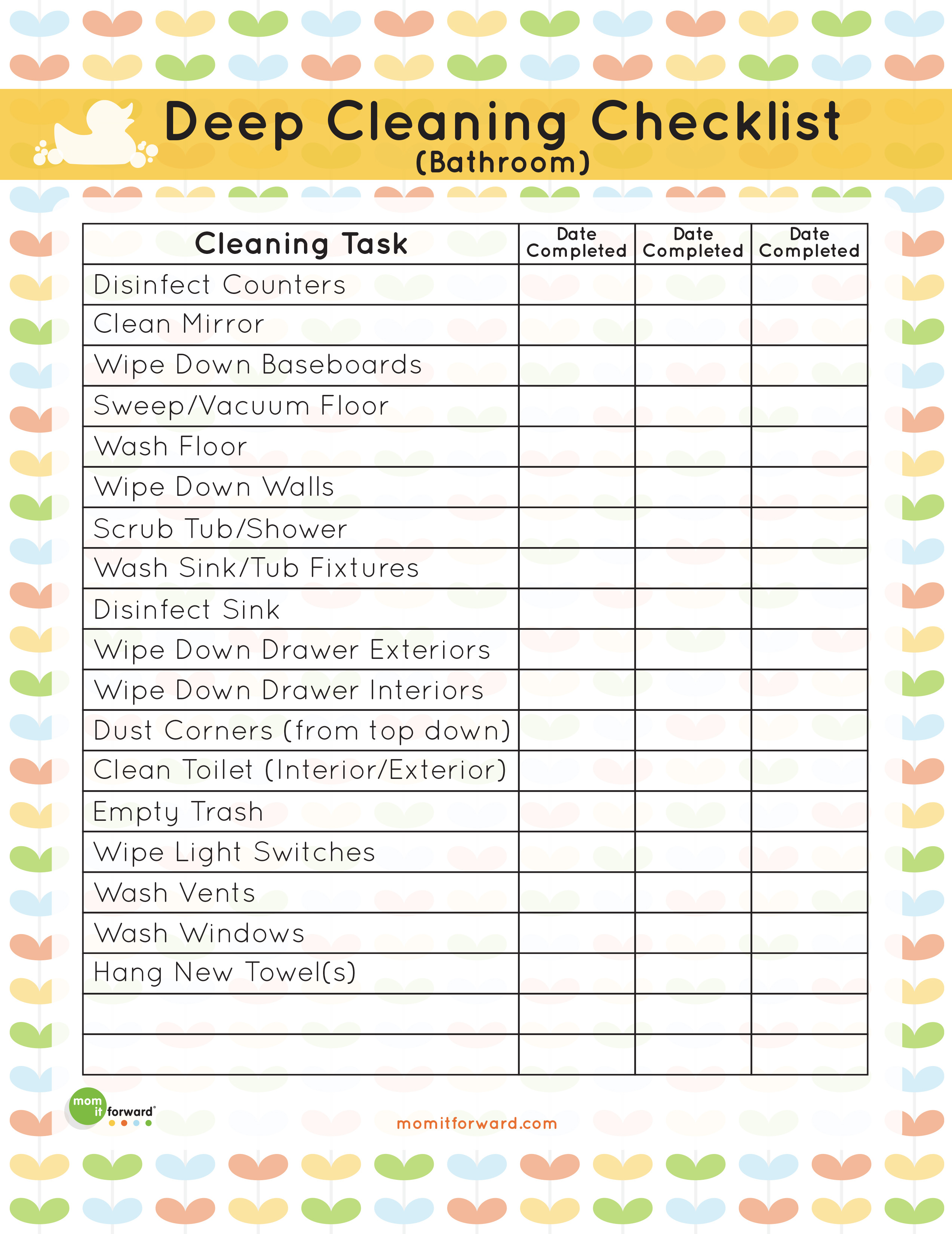 Printable: Bathroom Deep Cleaning List - Mom it ForwardMom it Forward