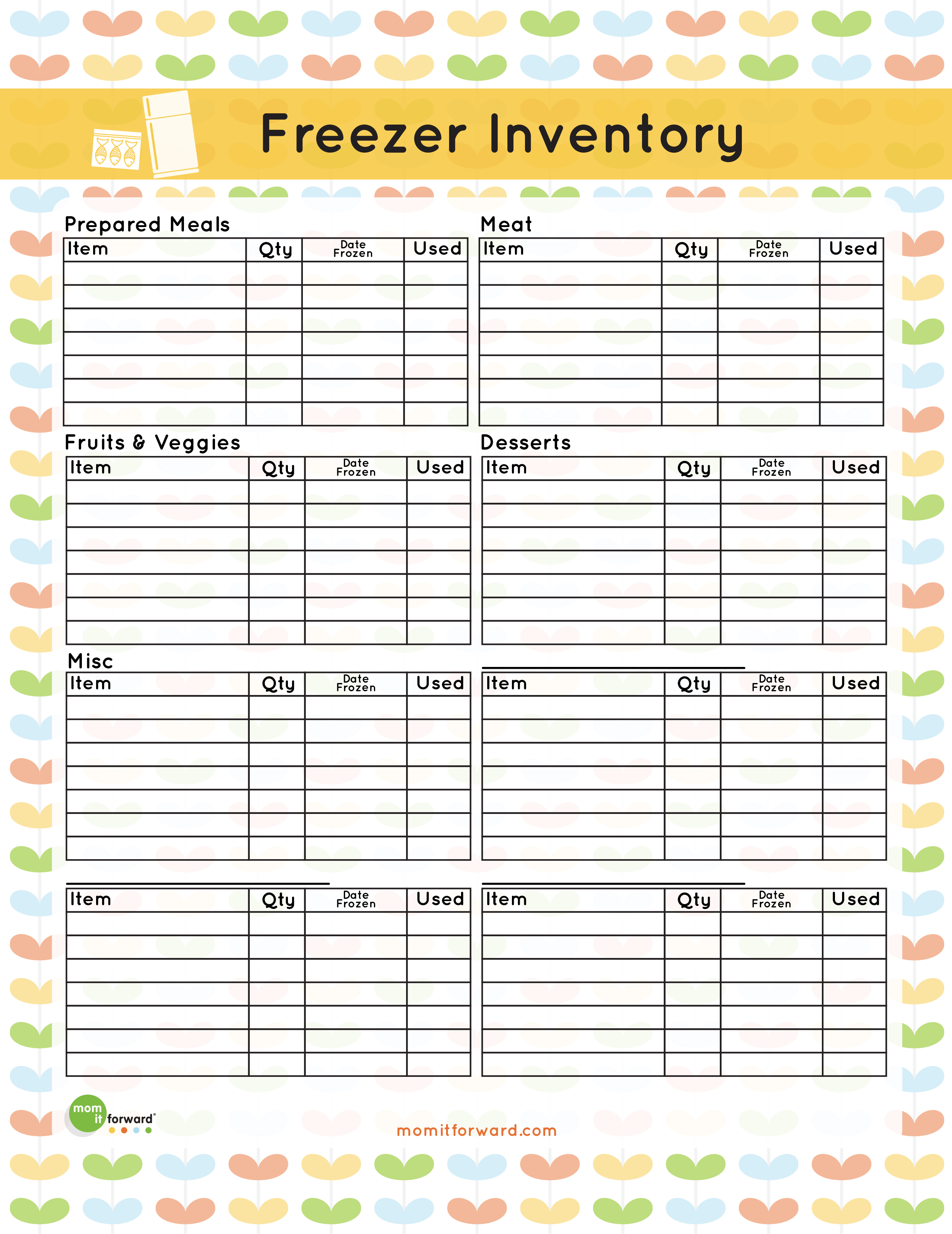 Food Inventory Form Free Printable Printable Forms Free Online
