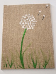 make a fingerprint dandelion canvas