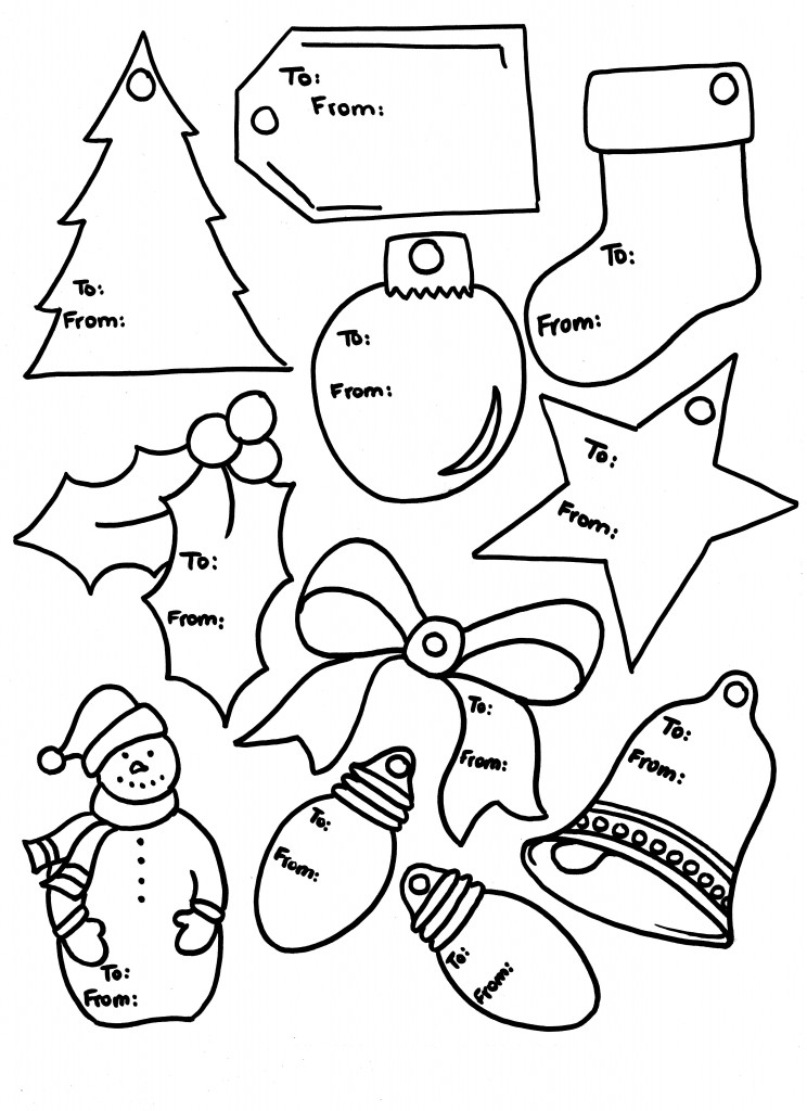 Printable Colorable Gift Tags to Personalize Christmas