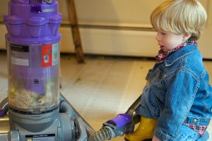 Dyson Vacuum Cleaner with Child