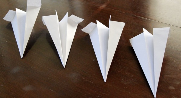 science experiment with paper airplane