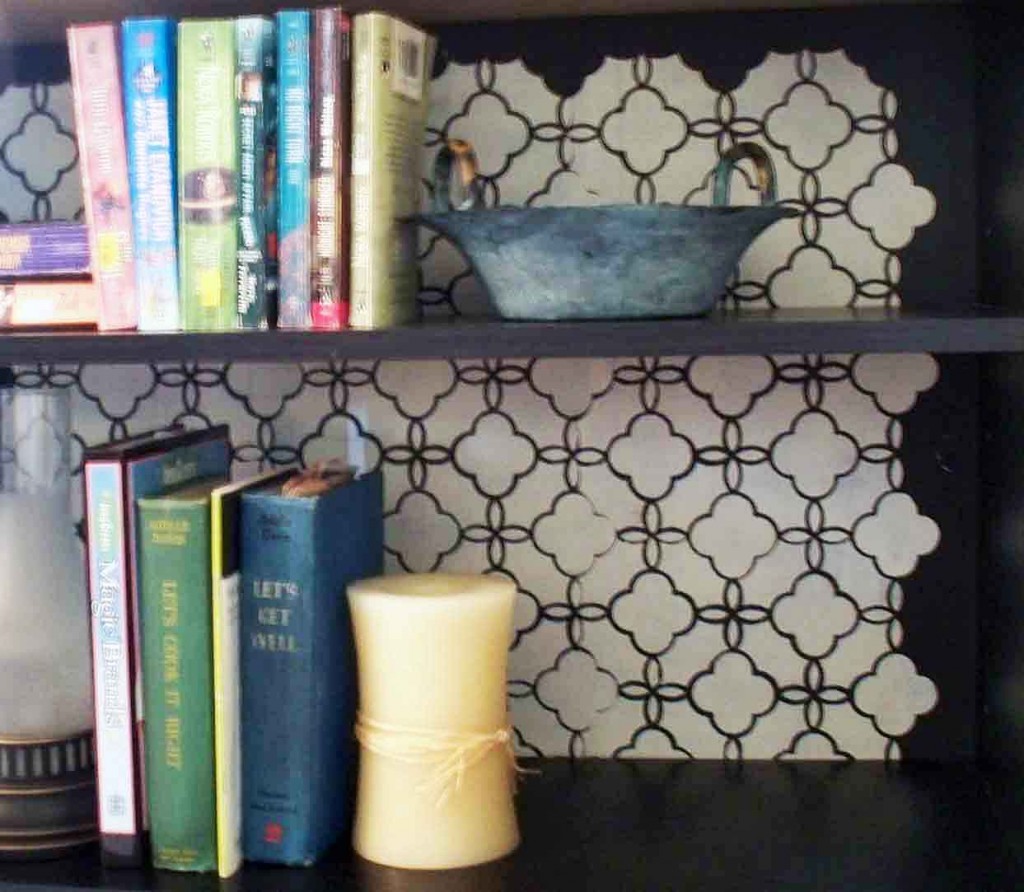 Stencil How to Stencil a Bookcase with Royal Design StudiosMom it Forward