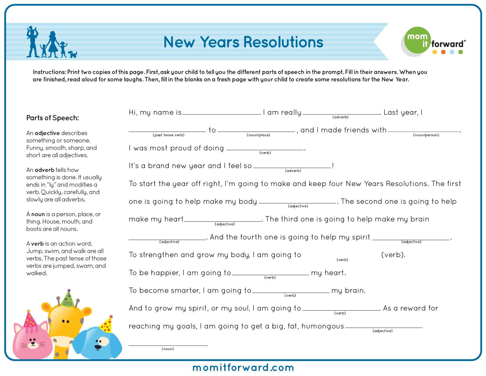 My new page. New year Resolutions for Kids. New year Resolutions. New year Resolutions Printable.