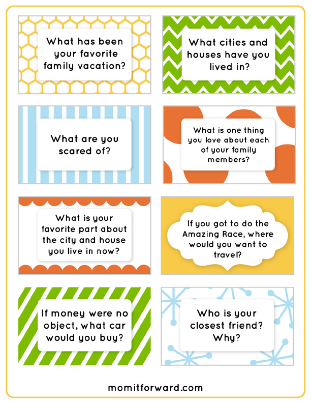 Dinner Discussion Questions Printables - Mom it ForwardMom it Forward