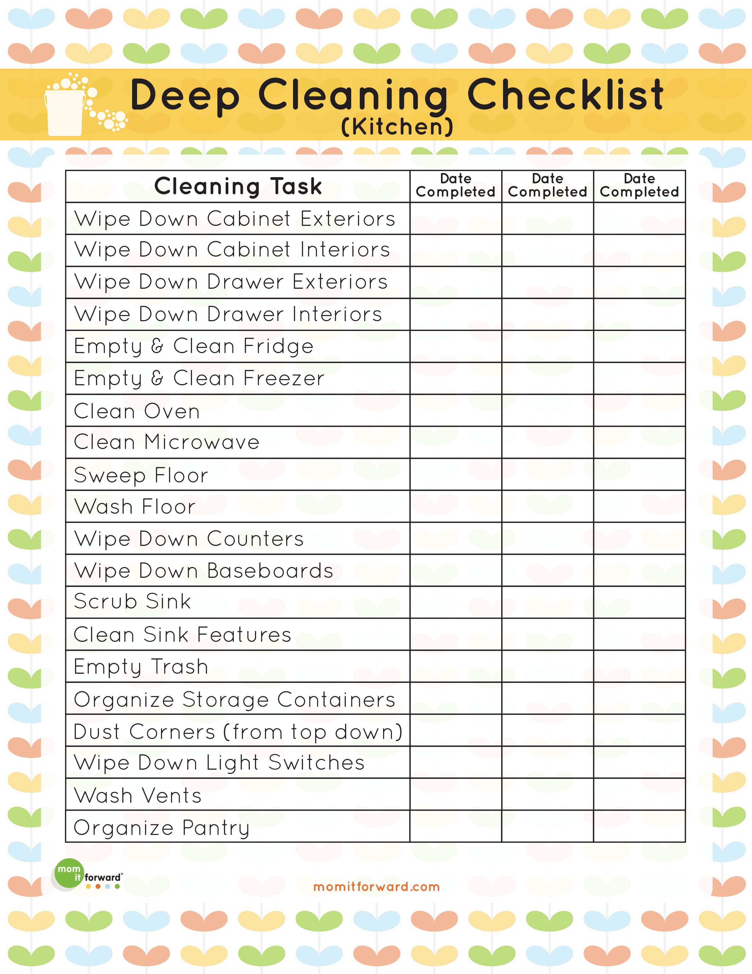 Weekly Kitchen Cleaning Checklist