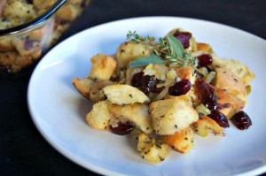 Homemade bread stuffing with the great taste of orange and dried cranberries. Perfect for the holidays!